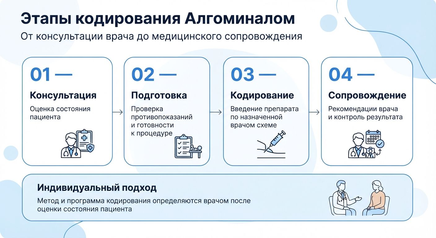 Кодирование препаратом «Алгоминал» в Медногорске инфографика